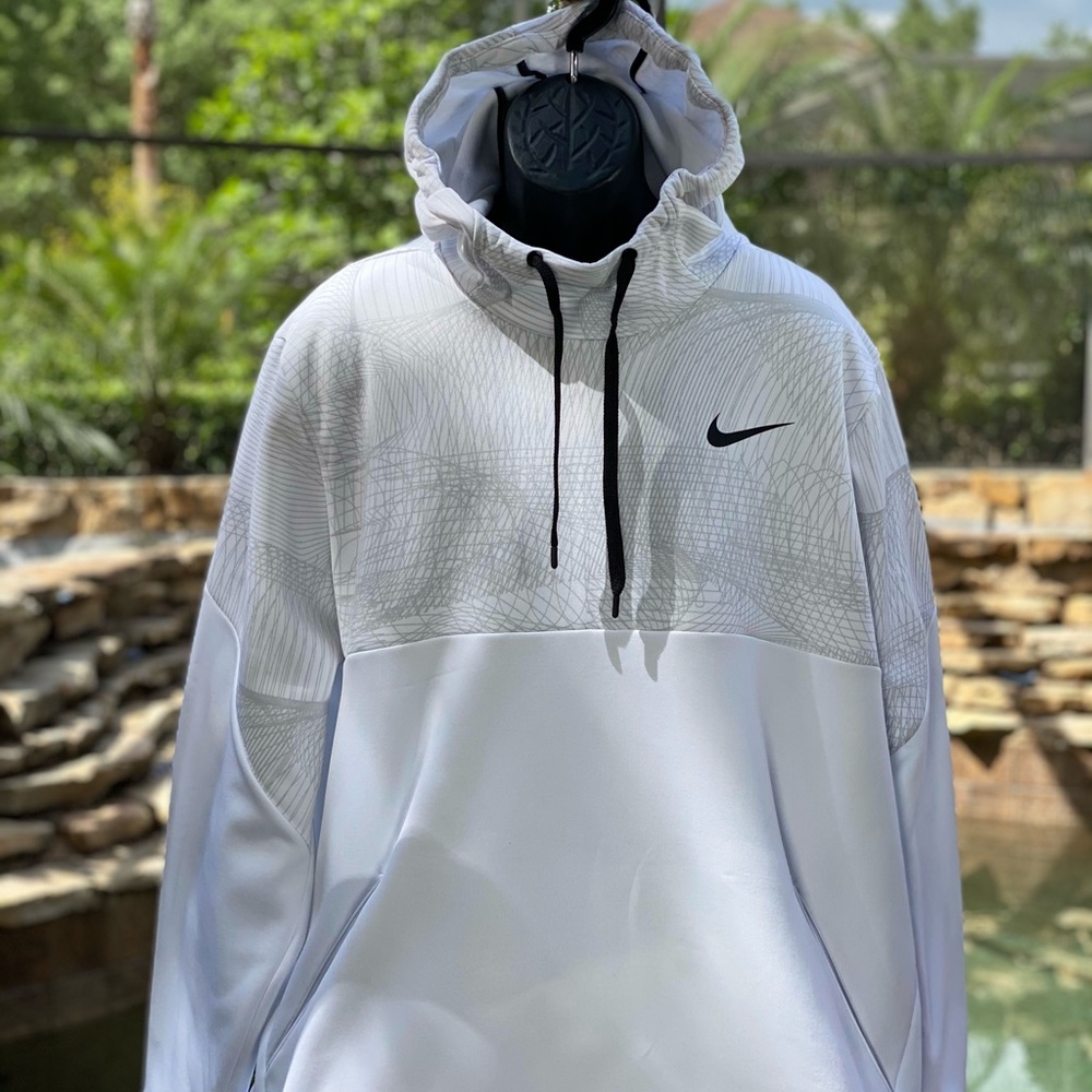 Nike Therma-FIT Fleece Pullover Hoodie Men's M White BV2752-100 NWT